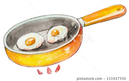 水彩畫的煎蛋 131937350