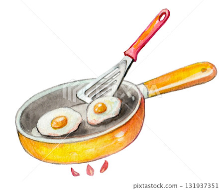 水彩畫的煎蛋 131937351