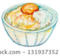 Watercolor egg on rice 131937352