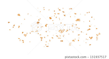 A pile of cookie crumbs overhead view on a white table 131937517