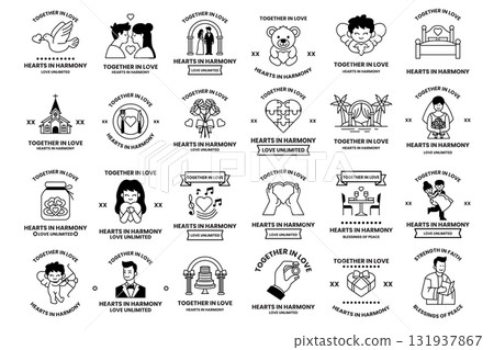 A collection of images with the words "Together in Love" written below them A collection of images with the words "Together in Love" written below them 131937867
