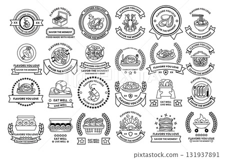 A collection of black and white symbols and shapes A collection of black and white symbols and shapes 131937891