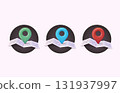 Color navigation pins icons collection. Location folded paper map. Element for Map, Social Media, Mobile Apps. 3D Web Vector Illustrations. Color navigation pins icons collection. Location folded paper map. Element for Map, Social Media, Mobile Apps. 3D Web Vector Illustrations. 131937997