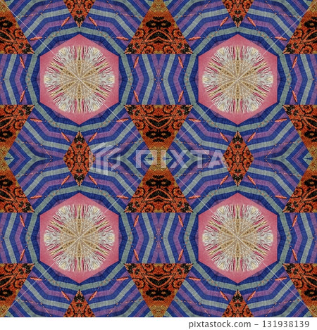 Turkish embroidery and batik art work for screen printing carpet, rug, fabric, tiles and flooring. Pattern design for the home decor, wrapping paper, curtains, wall covering etc 131938139