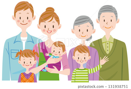 家庭插畫,兩代家庭 家庭插畫,兩代家庭 131938751