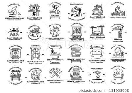 The image is a collection of black The image is a collection of black 131938908