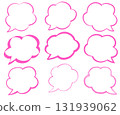 Simple speech bubble set pink 131939062