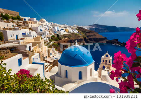 beautiful architecture of greek city 131939211