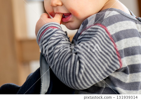 Detail of a baby for maternity, postpartum and child protection concept 131939314