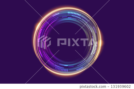 Futuristic Hologram Portal Effect Futuristic Hologram Portal Effect 131939602