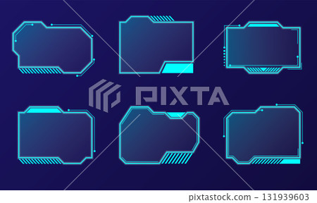 UI elements transformed in a vibrant blue interface for modern applications and design projects UI elements transformed in a vibrant blue interface for modern applications and design projects 131939603