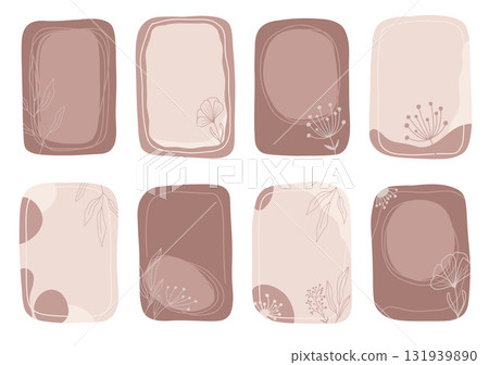 Elegant Boho Botanical Borders in Beige and Terracotta Elegant Boho Botanical Borders in Beige and Terracotta 131939890