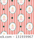聖誕天使無縫圖案 131939967