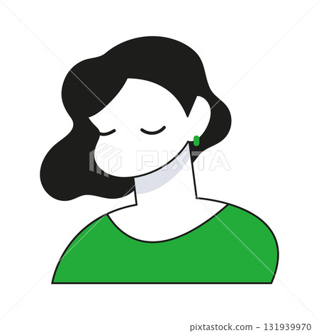 簡單的女性上半身圖示插圖 簡單的女性上半身圖示插圖 131939970