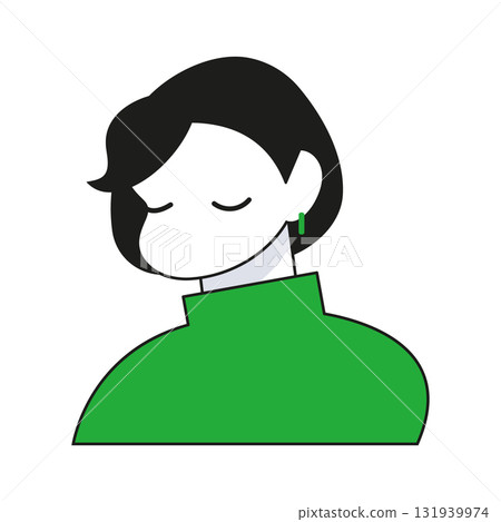 簡單的女性上半身圖示插圖 簡單的女性上半身圖示插圖 131939974