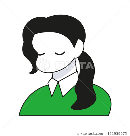 簡單的女性上半身圖示插圖 簡單的女性上半身圖示插圖 131939975