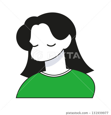 簡單的女性上半身插圖 簡單的女性上半身插圖 131939977