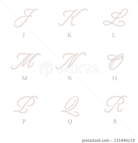 帶陰影的珍珠字母 J-R 131940219