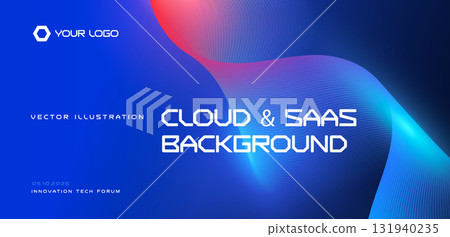 Wavy Blend Colorful Gradient Background Cloud Saas. Abstract Futuristic Texture, Wave Flow Lines Pattern Neon Blue Red Pink Glow BG for Digital Product Branding, Tech Forum. Vector Illustration Wavy Blend Colorful Gradient Background Cloud Saas. Abstract Futuristic Texture, Wave Flow Lines Pattern Neon Blue Red Pink Glow BG for Digital Product Branding, Tech Forum. Vector Illustration 131940235