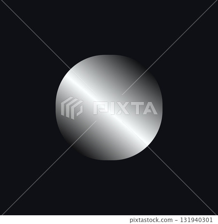 Original Circle Badge Sticker Label In Grey Holograph Gradient Style. Glossy Metallic Icon Logo Seal For Branding, Promo, Ecommerce UI, Shop Product Advertising. Vector Illustration 131940301