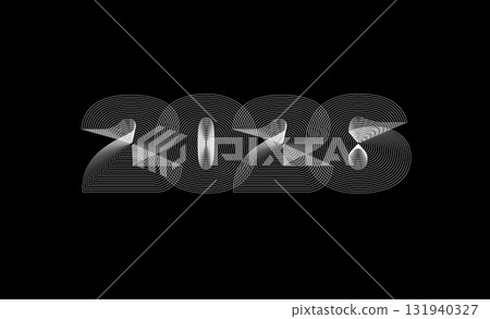 Futuristic New Year Countdown Digits. Cyberpunk 2026 Numbers for Holiday Event Branding, Event Promo, Creative Calendar, Greeting Logo Design. Linear Outline Style. Vector Illustration. 131940327