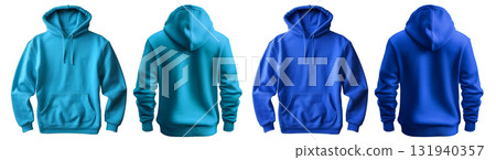 2 Set of light dark blue front and back view tee hoodie hoody sweatshirt on transparent background cutout, PNG file. Mockup template for artwork graphic 2 Set of light dark blue front and back view tee hoodie hoody sweatshirt on transparent background cutout, PNG file. Mockup template for artwork graphic 131940357