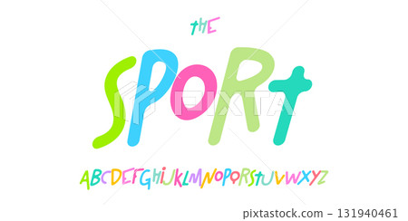 Kids cartoon alphabet, playful colorful letters, joyful funky font for toy logo, school headline, fun playroom typography, childish typographic design, adventure funny time typeface. Vector typeset. 131940461