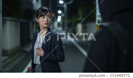 天黑了，回家的路上，我擔心被可疑的人跟蹤。 131940771