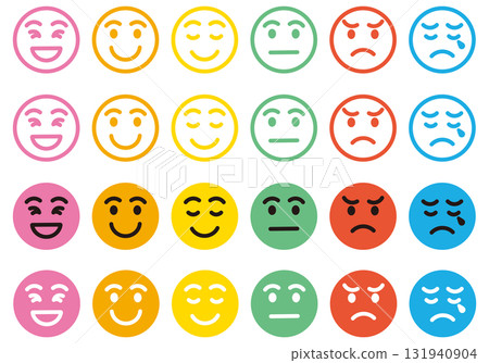 Emotion icon illustration set (colorful) Emotion icon illustration set (colorful) 131940904