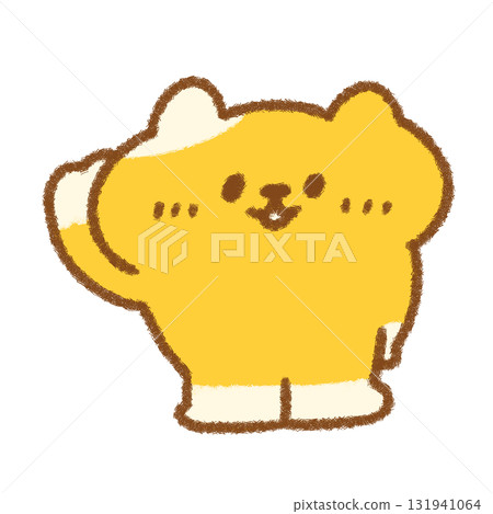 可愛的貓咪插圖,其右手舉起,做出“你好”的手勢 可愛的貓咪插圖,其右手舉起,做出“你好”的手勢 131941064