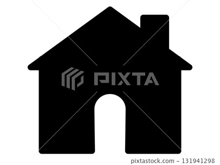 房屋/家庭的簡單輪廓圖標 131941298