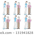 護理人員和高級婦女插圖集 131941828