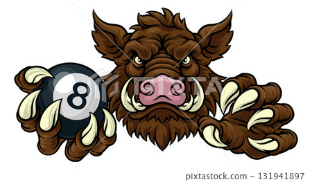 Boar Wild Hog Razorback Warthog Pig Pool Mascot 131941897