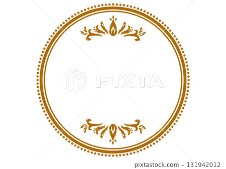 Ornamental Asian frame with luxurious ornamentation and hand-drawn rough brushstrokes. 131942012