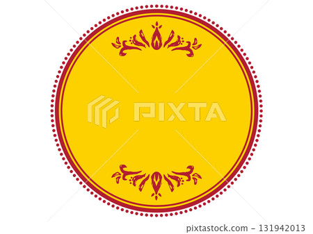 裝飾華麗的亞洲框架，帶有奢華的裝飾和手繪的粗糙筆觸。 131942013