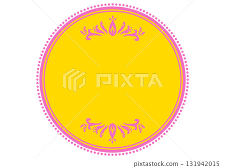 Ornamental Asian frame with luxurious ornamentation and hand-drawn rough brushstrokes. 131942015