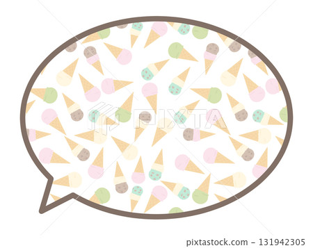 冰淇淋圓形演講泡泡 冰淇淋圓形演講泡泡 131942305