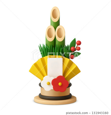 Kadomatsu New Year illustration 3D 131943160