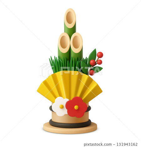 門松新年插圖3D 門松新年插圖3D 131943162