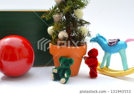 Small Christmas tree and teddy bear Small Christmas tree and teddy bear 131943553