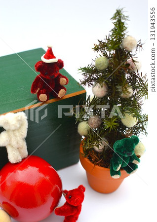 Small Christmas tree and teddy bear Small Christmas tree and teddy bear 131943556