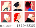 Collection of profile person drawings for marketing illustration, avatar member 131943585