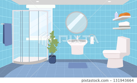Peaceful Bathroom Interior 131943664
