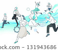 創業形象圖 - 跳躍的商務人士 - 休閒服裝 - 白色背景圖素材 131943686