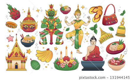 Thailand culture collection with Buddha statue 131944145