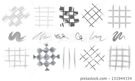Crayon brush strokes with grid patterns Crayon brush strokes with grid patterns 131944154