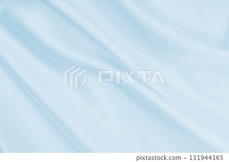 Smooth elegant blue silk or satin luxury cloth texture as abstract background. Luxurious background design 131944165