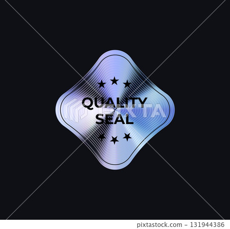 Premium Quality Seal Sticker Limited Edition Label In Holograph Gradient Style. Glossy Metallic Icon Logo Badge For Branding, Promo, Ecommerce UI, Shop Product Advertising. Vector Illustration 131944386