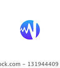Sound wave logo concept music equaliser icon. Frequency waveform vector logotype for podcast radio dj record studio logos. Abstract round rhythm vibration in minimal style label. Vector illustration 131944409