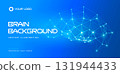 AI brain background, neural network nodes, glowing blue connections. For tech presentations, science posters, healthcare research, Neural networks graphics for AI branding. Vector illustration 131944433